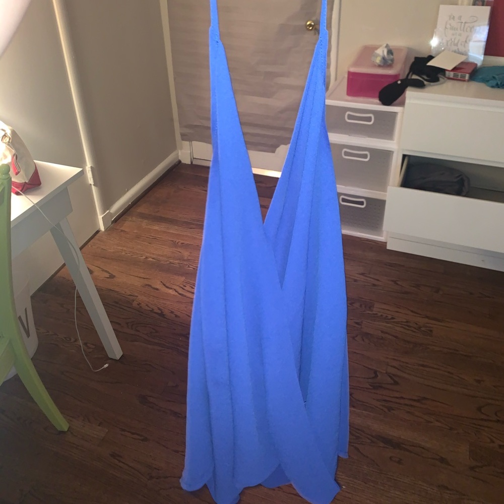 Blue halter tank top
